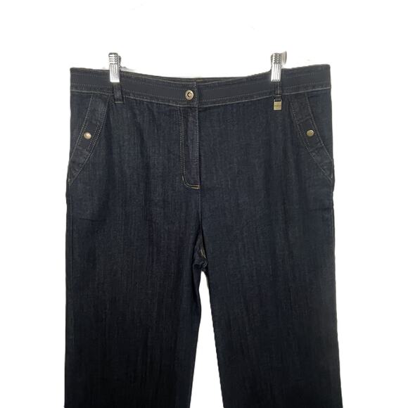 Jones New York Trouser Jeans Size 16 Dark Wash Wide Leg Stretch Denim Classic - Picture 6 of 16